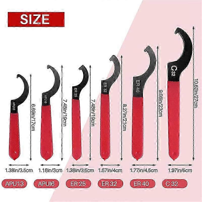 6 Pieces Spanner Wrench Set Adjustable Coilover Wrench Spanners Hook Wrenches Tools Coilover Wrench