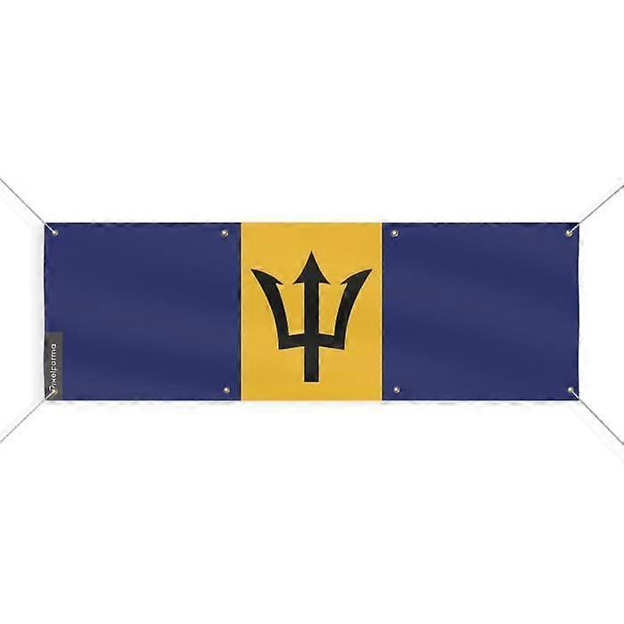 Barbados Flag Banner 8 Grommets 200x600 cm