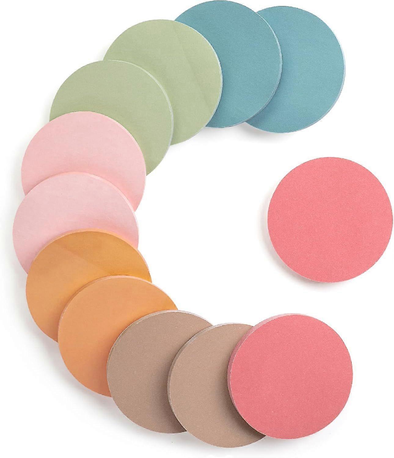 - Round Sticky Notes, 12 Pads, 720 Sheets, Vintage Color, 2.8" x 2.8" Colorful