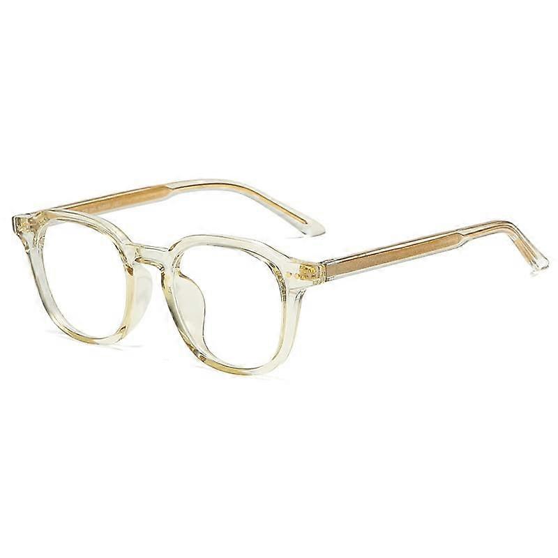 Anti Eye Strain Computer Readers Blue Light Blocking Reading Glasses Stylish Flat Light Mirror Presbyopic Glasses (Color : Yellow, Size : 100)