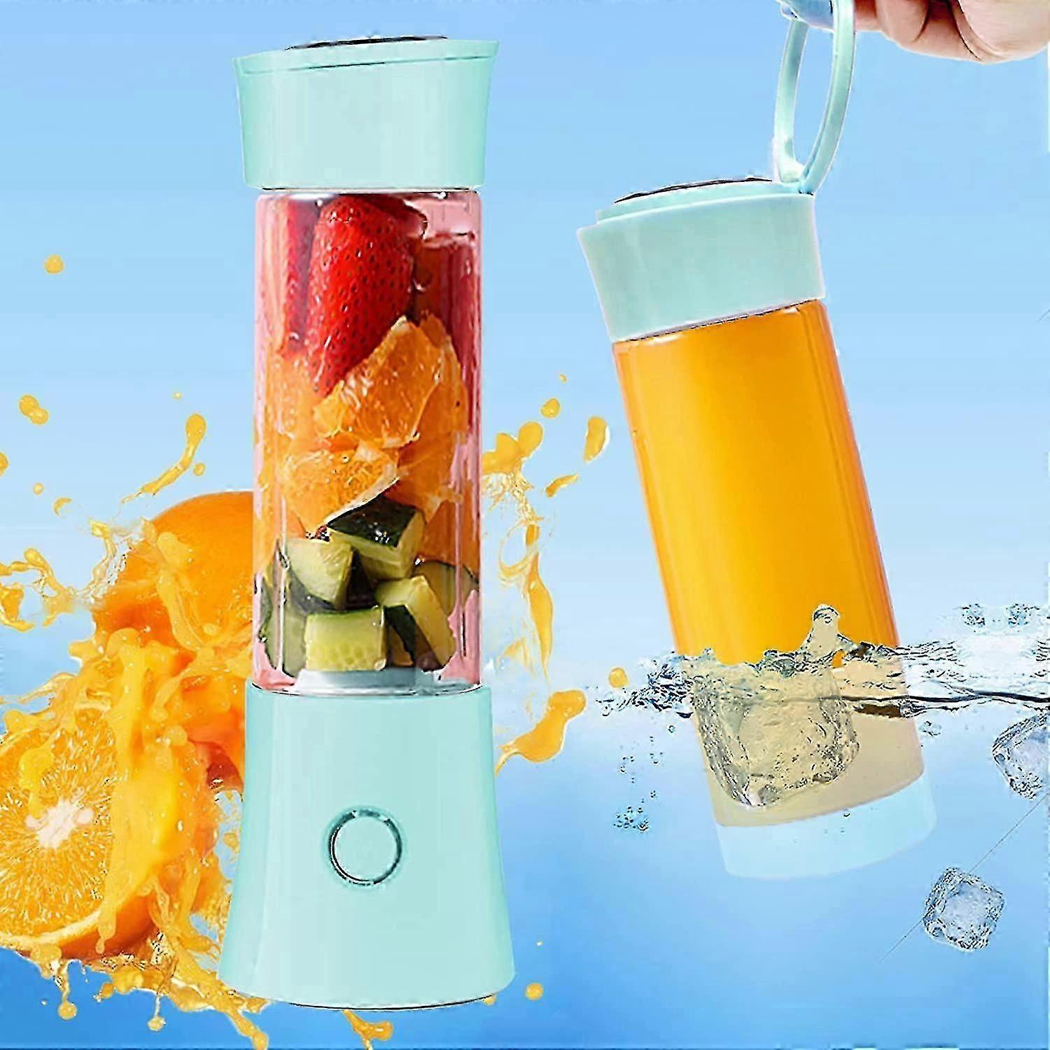 Portable Blender For Shakes And Smoothies,travel To Go Blender With 4000mah Usb Rechargeable Battery, Crush Ice, Frozen,13 Oz Six Blades Blender Bottl