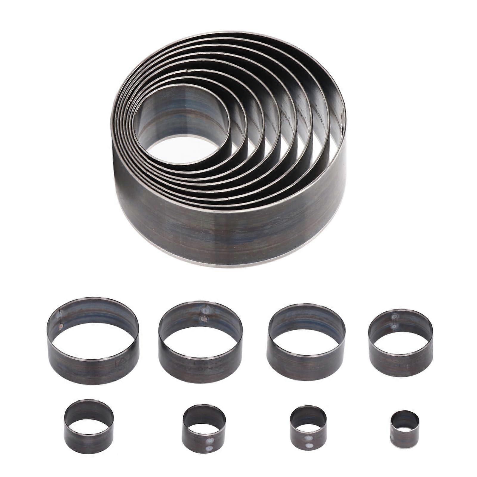 8Pcs Leather Punching Die, 25 to 60mm Round Leather Cutting Dies, Alloy Steel