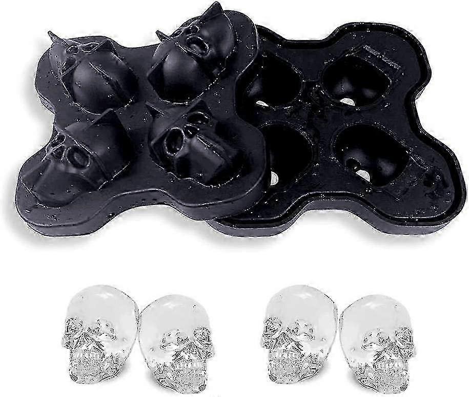 3D Skull Ice Cube Trays, Silicone Ice Cube Molds Maker,Perfect for Gin Glasses, Whiskey, Scotch, Coc