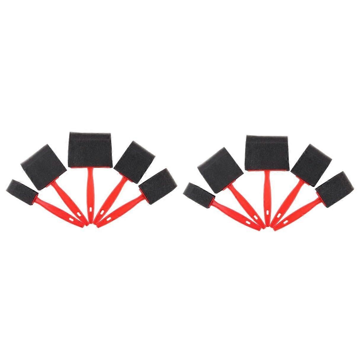 2 Sets Wood Handle Sponge Paint Brushes for Kids Art Projects - 30 Pieces Each, Non-Toxic Foam Drawing Tools