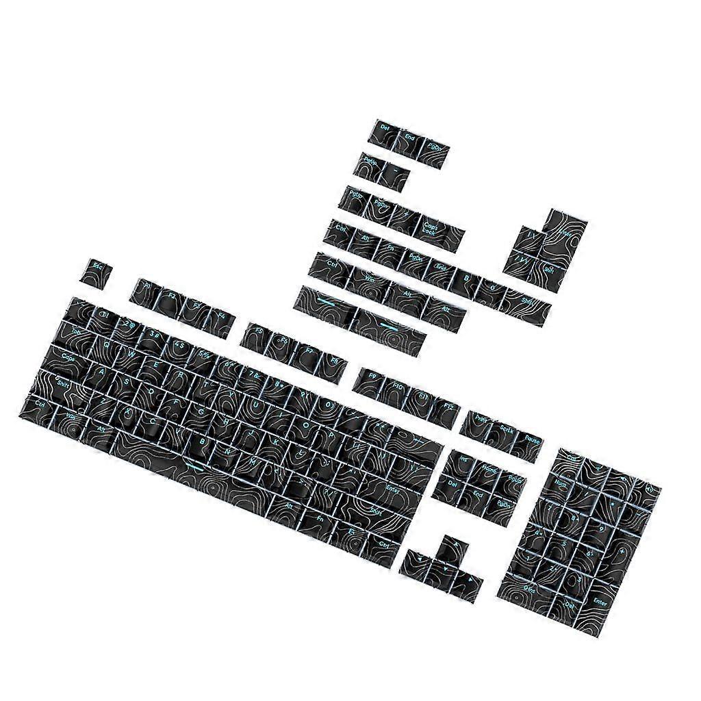135Key Transparents Line Keycap Original Height Front Print Keycap for Keyboards