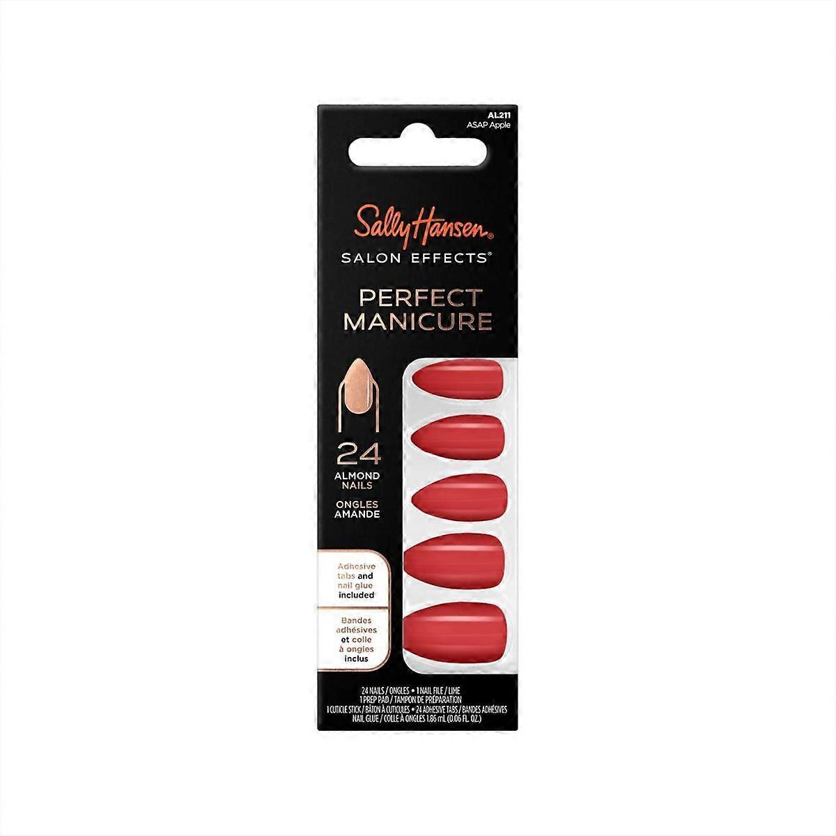 Sally Hansen Salon Effects Perfect Manicure Press-on Nails Kit - Almond - Asap Apple - 24ct