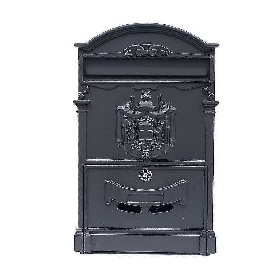 European-style Letterbox Outdoor Waterproof Mailbox Mounted Postbox Retro Suggestion Box With For Key For Home Decor