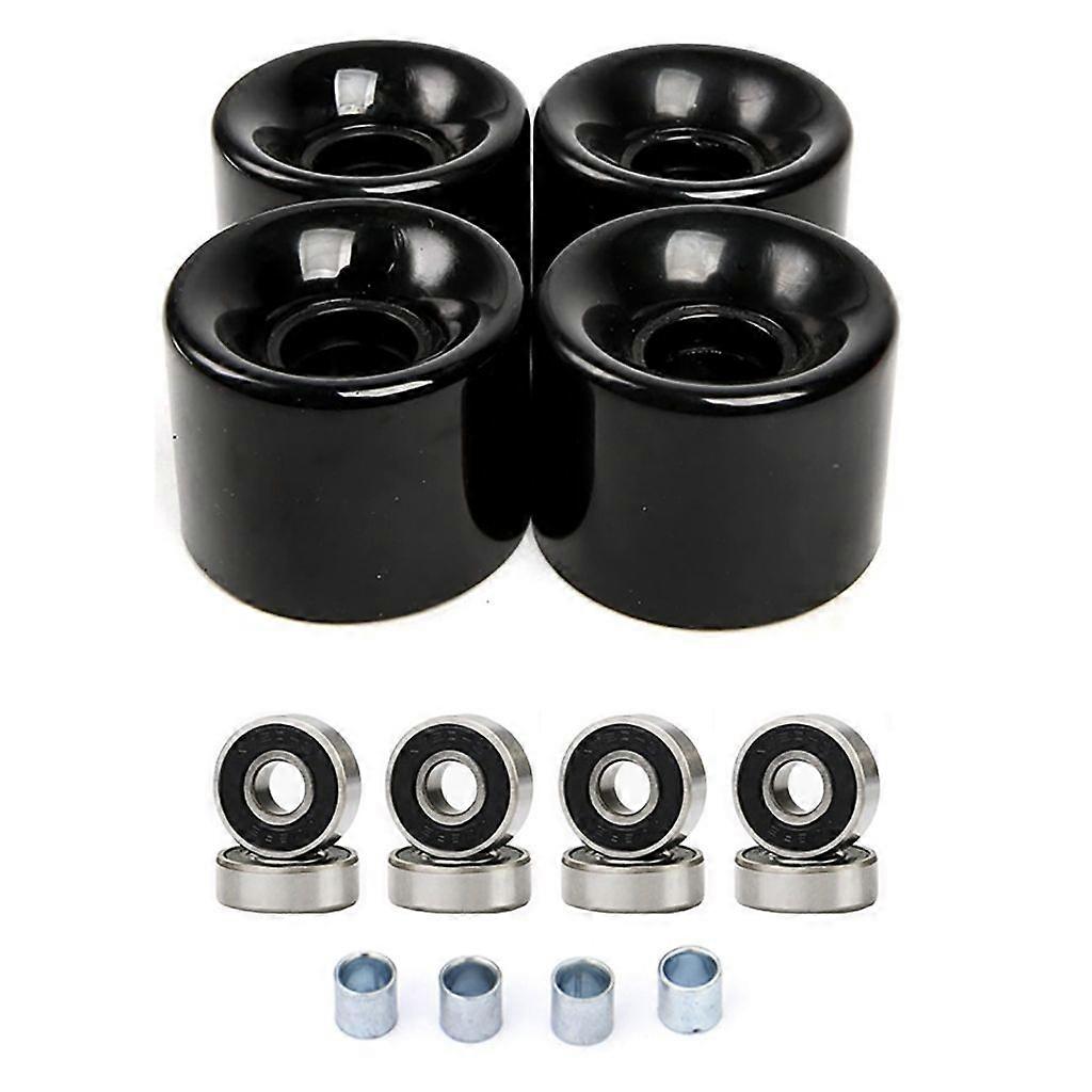 Conjunto de Rodas Cruiser 4Pcs com Rolamentos e Espaçadores para Skates