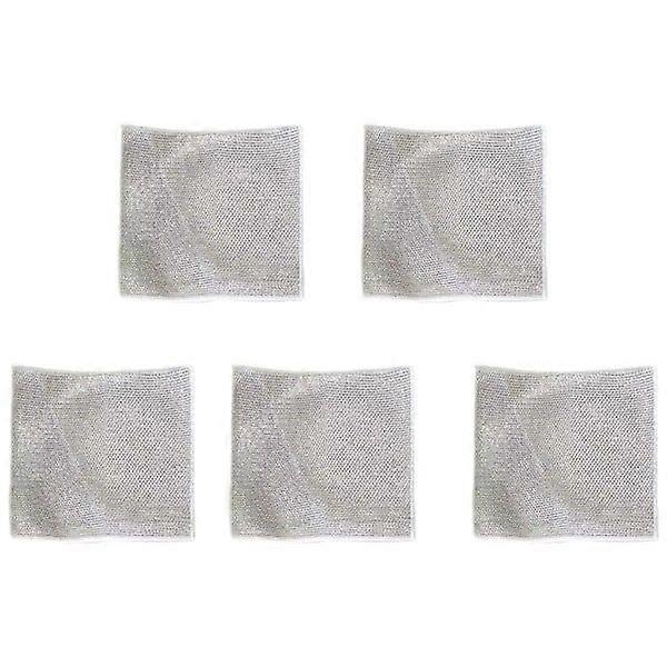 5 Multi-Purpose Steel Wire Dish Cloths Powerful Cleaning