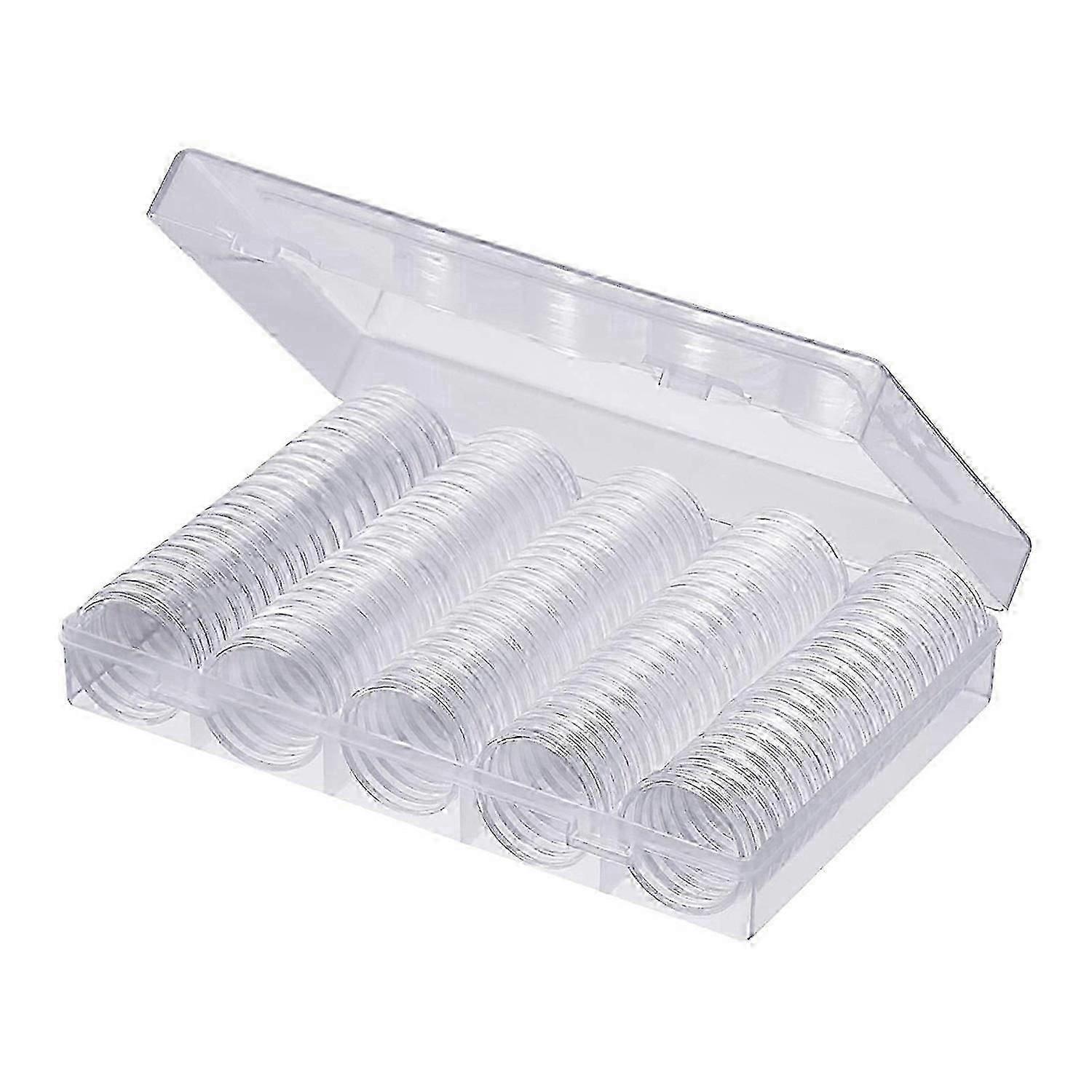 Plastic Coin Storage Box 30mm Collectable Coin Box Coin Capsule With Storage Organizer