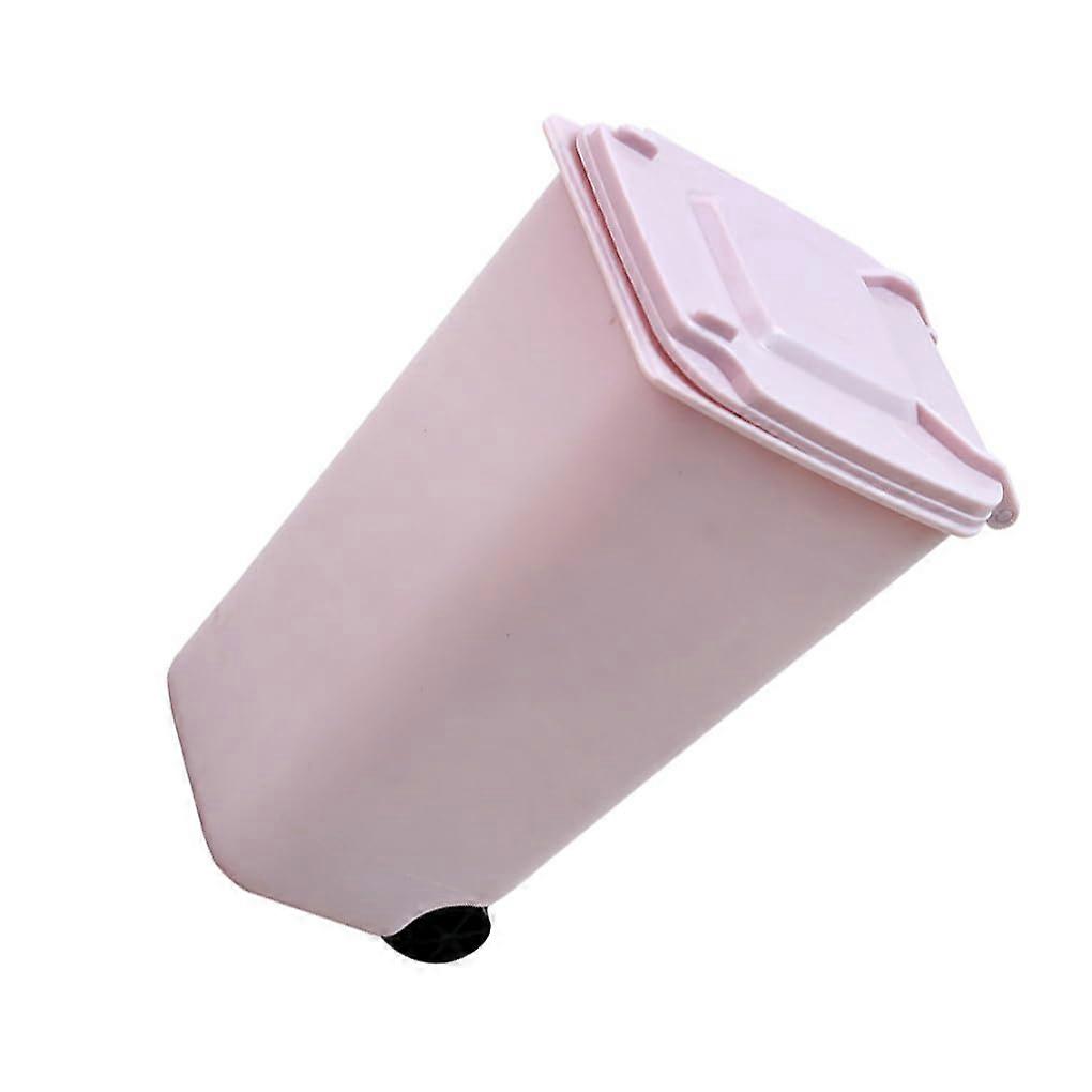 Robust trash cans – multipurpose containers are more environmentally friendly and easier to clean desktop trash cans made of plastic, light pink.