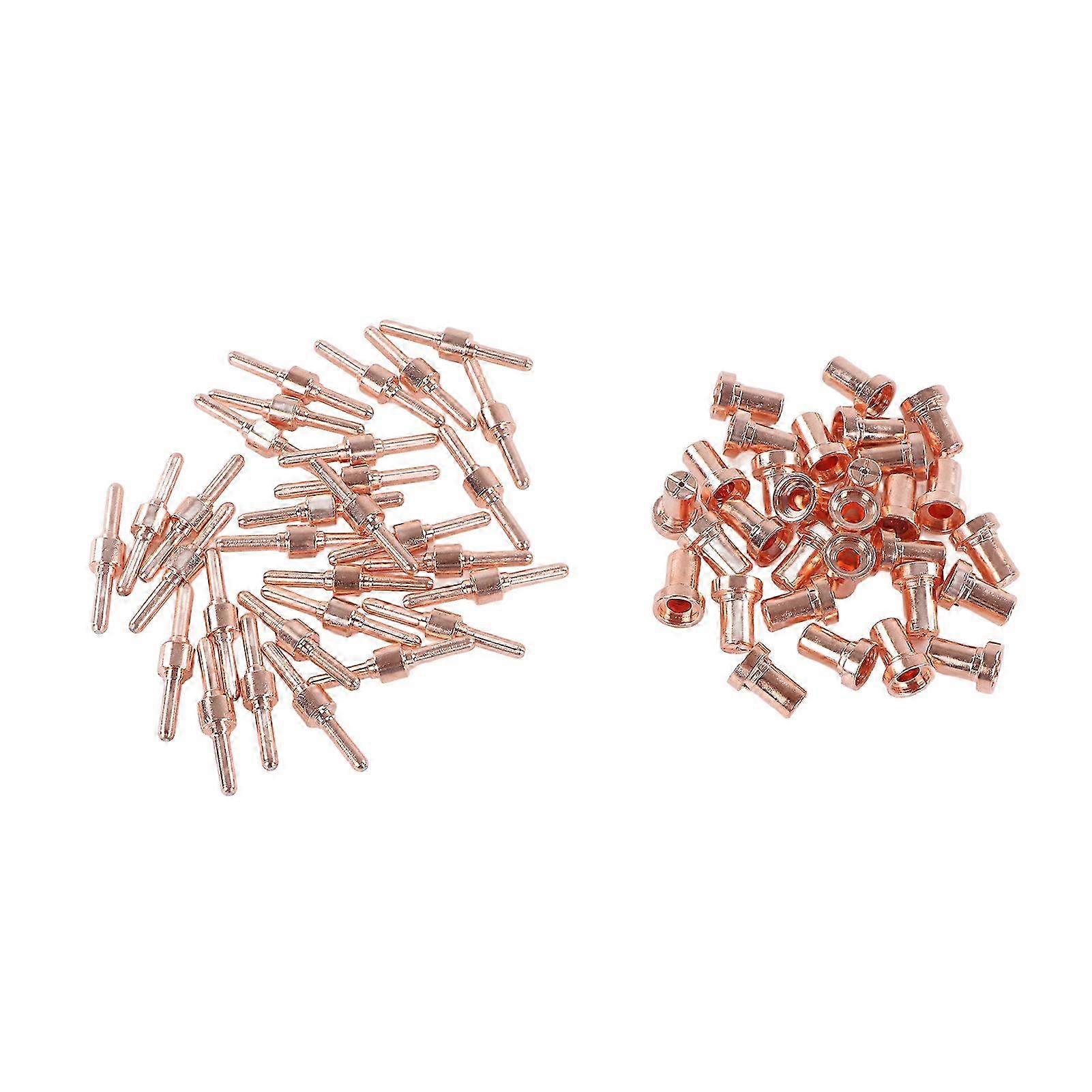 Long Electrode Nozzle Set Copper Plasma Cutter Consumables for CUT35 CUT40 CUT50
