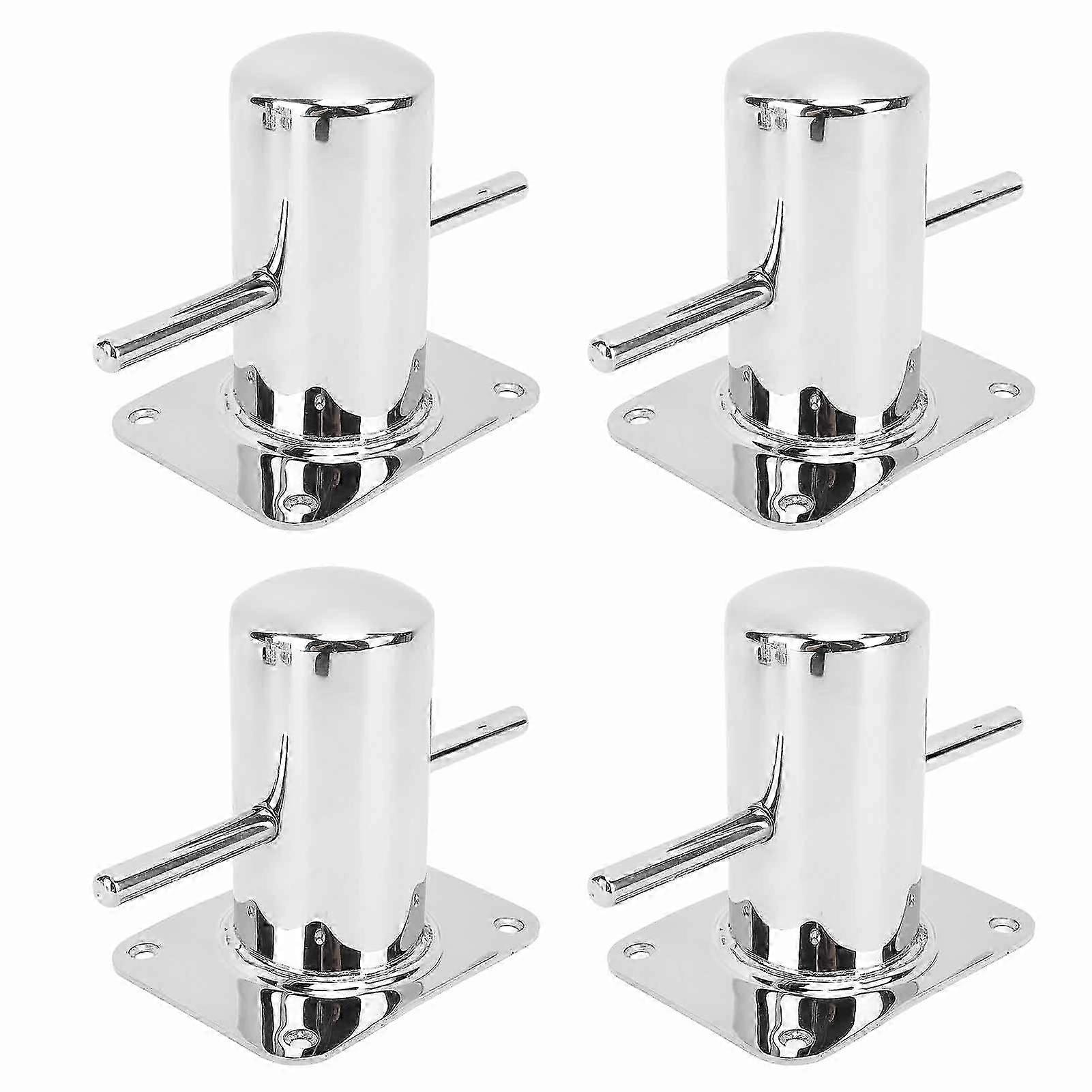 4Pcs Cross Bit Bollard 316 Stainless Steel Boat Post Cross Deck Single Cross Bollard Mooring Cleat Bitt For Marine Yacht