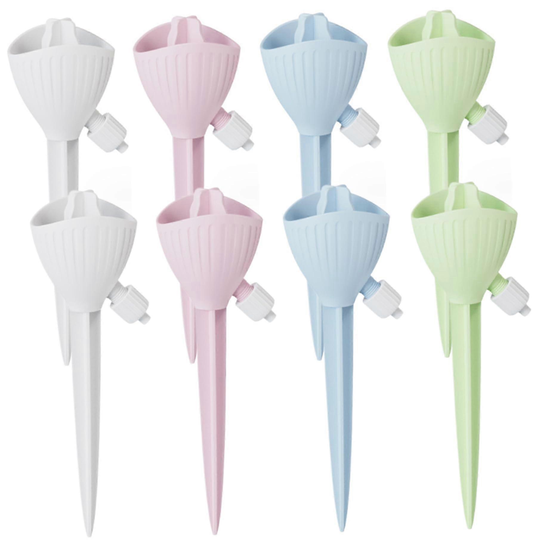 Self-Watering Spikes 8pcs Automatic Plant Watering System with Adjustable Valve for Outdoor Drip Irrigation