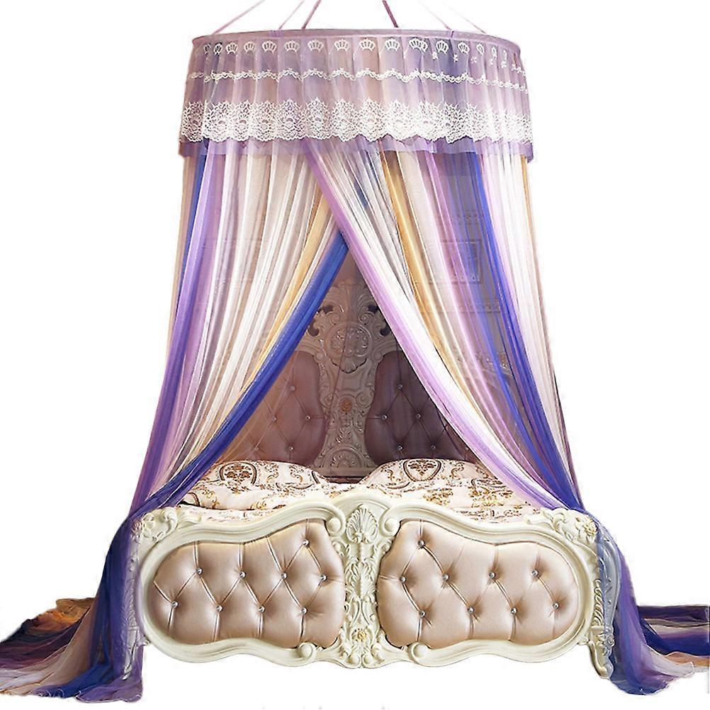 Canopy Net Dome Netting Curtain Bedroom Decoration Purple 300.00X150.00X150.00Cm 1Pcs