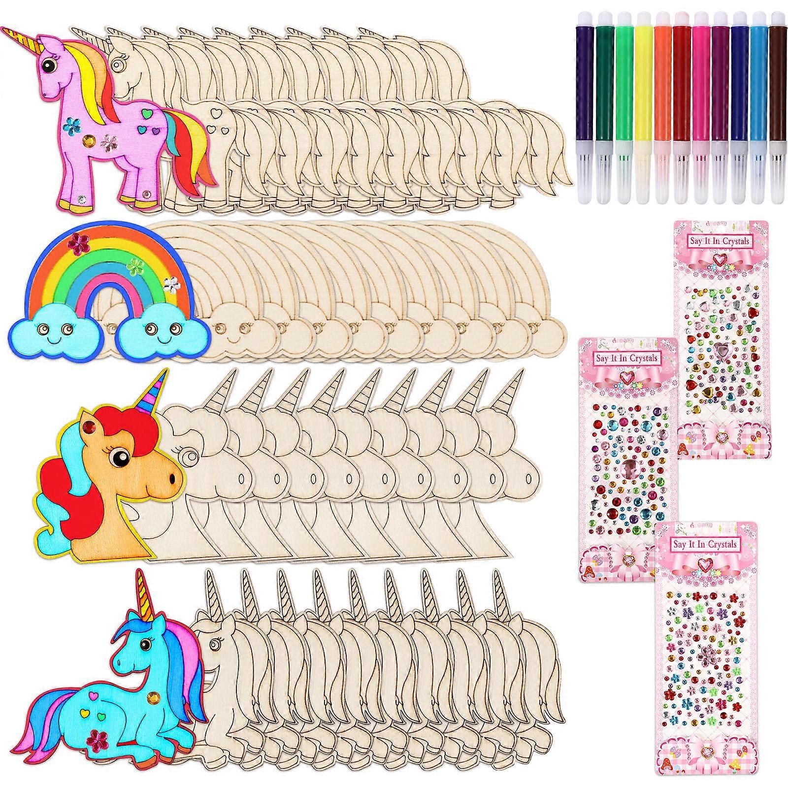 Wood Cutouts For Crafts Unfinished Wooden Cutouts Unicorns Unicorn Shapes Decoration 1Set