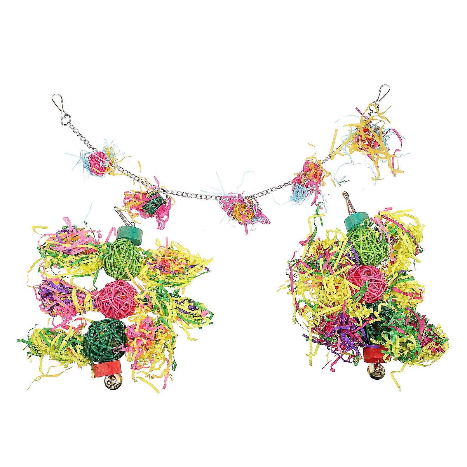 Colorful Parrot Nibbling Toy Paper Ball for Pet Use 3Pcs Set