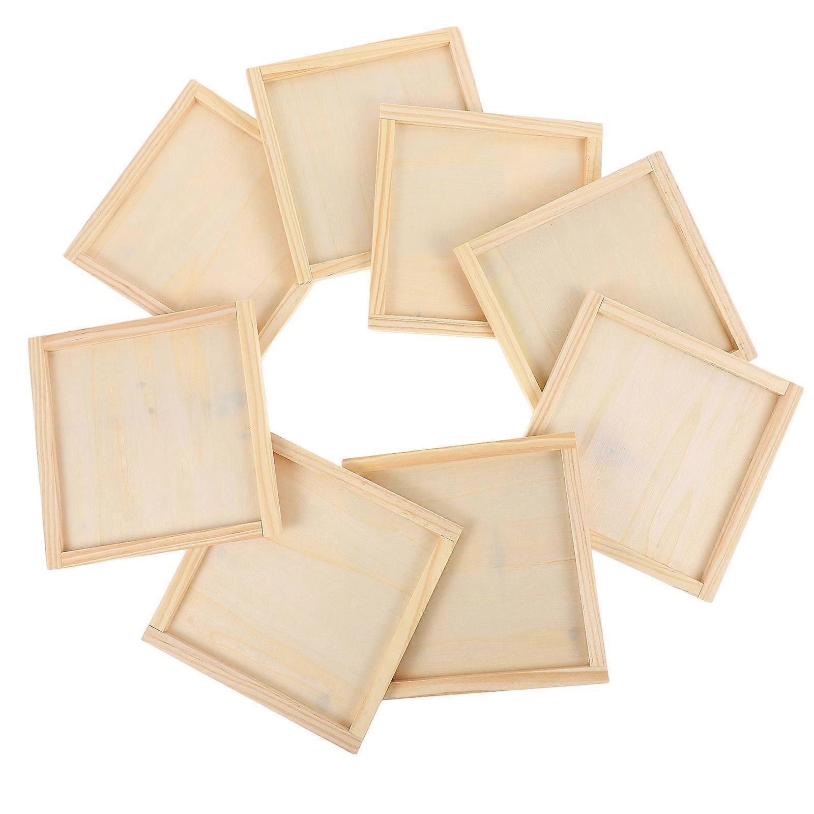 Creative DIY Photo Frame for Home Use Beige Synthetic Material Unfinished Picture Frames for Kids Art Projects 8 Pcs