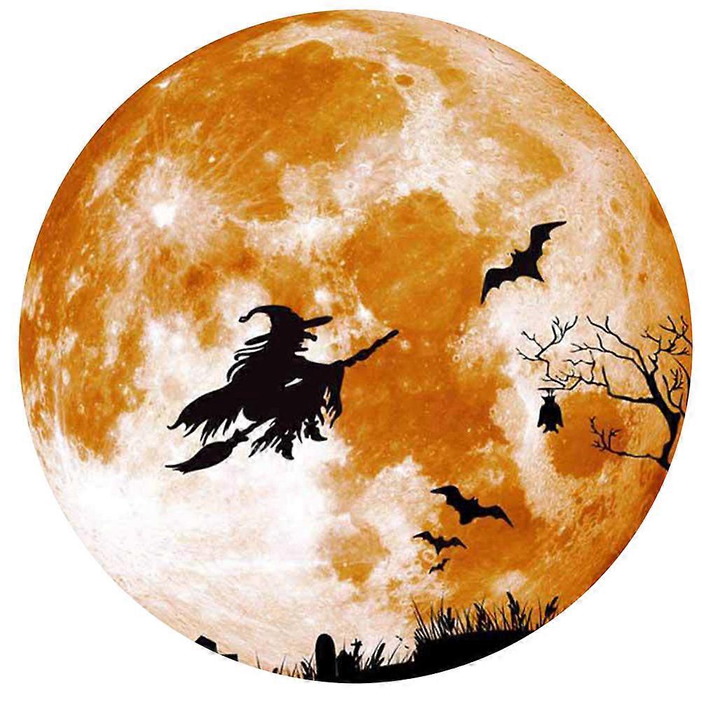 Halloween Wall Decals Fluorescent Effect Square Wall Stickers 30x30cm Yellow PVC 1Pack
