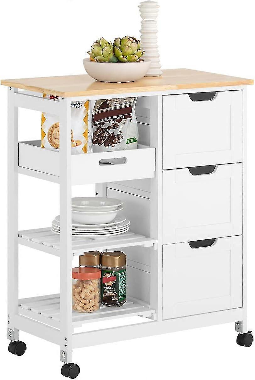 אחסון עגלת עגלה למטבח אי מטבח עם 3 מגירות, FKW79-W