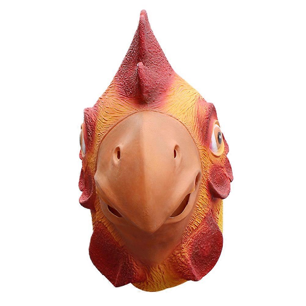 Masquerade Halloween Rooster Shape Headgear Full Face For Party Accessory Multi Color 13.4X13.0X11.0Inch 1Pack