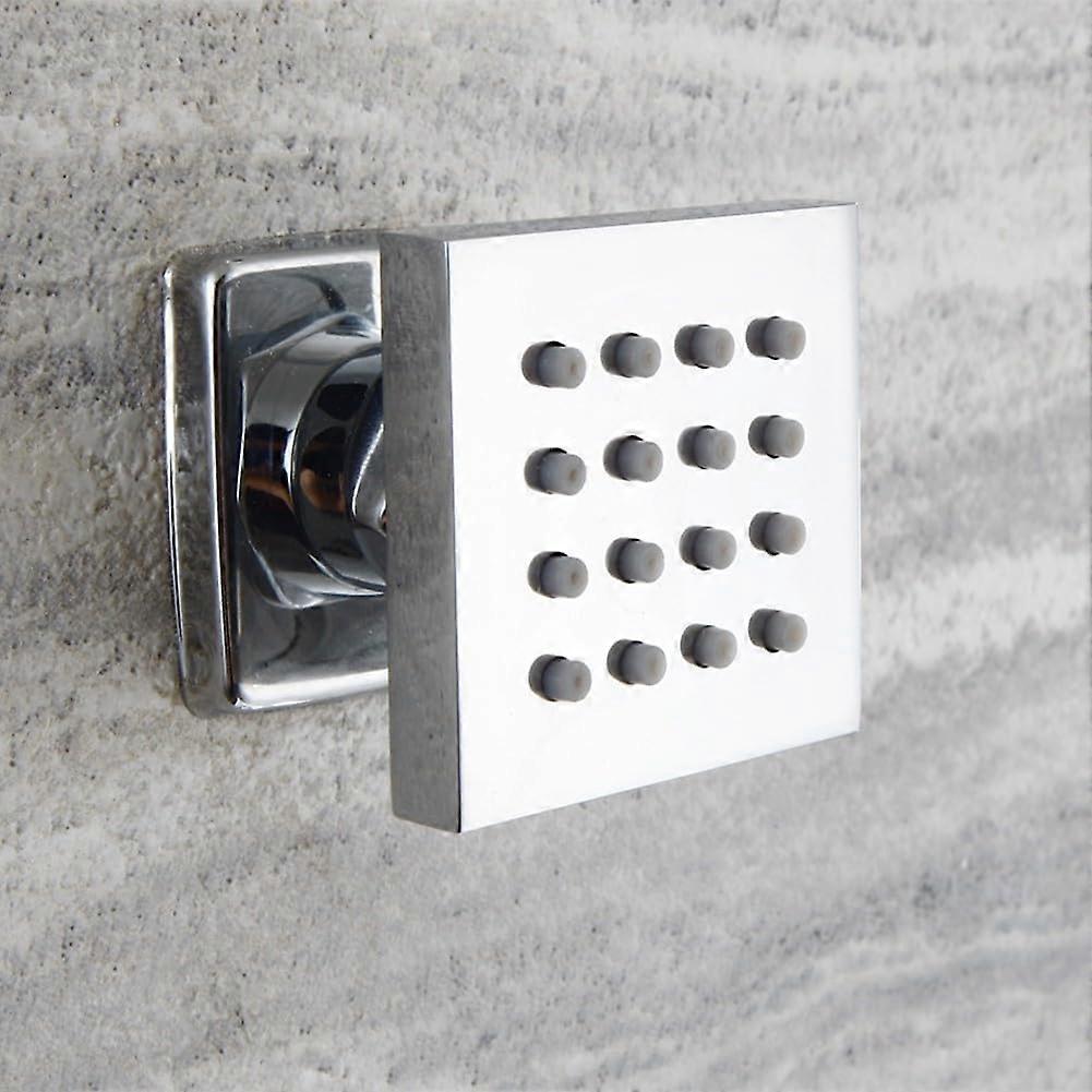 Shower Body Spray Jets, Adjustable Square Solid Brass, Chrome Spa Side Shower Set (G1/2)