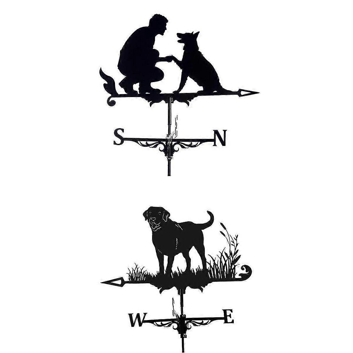 2x Weather Vane Farm Bracket Weathervane Farmhouse Durable Scene Dog