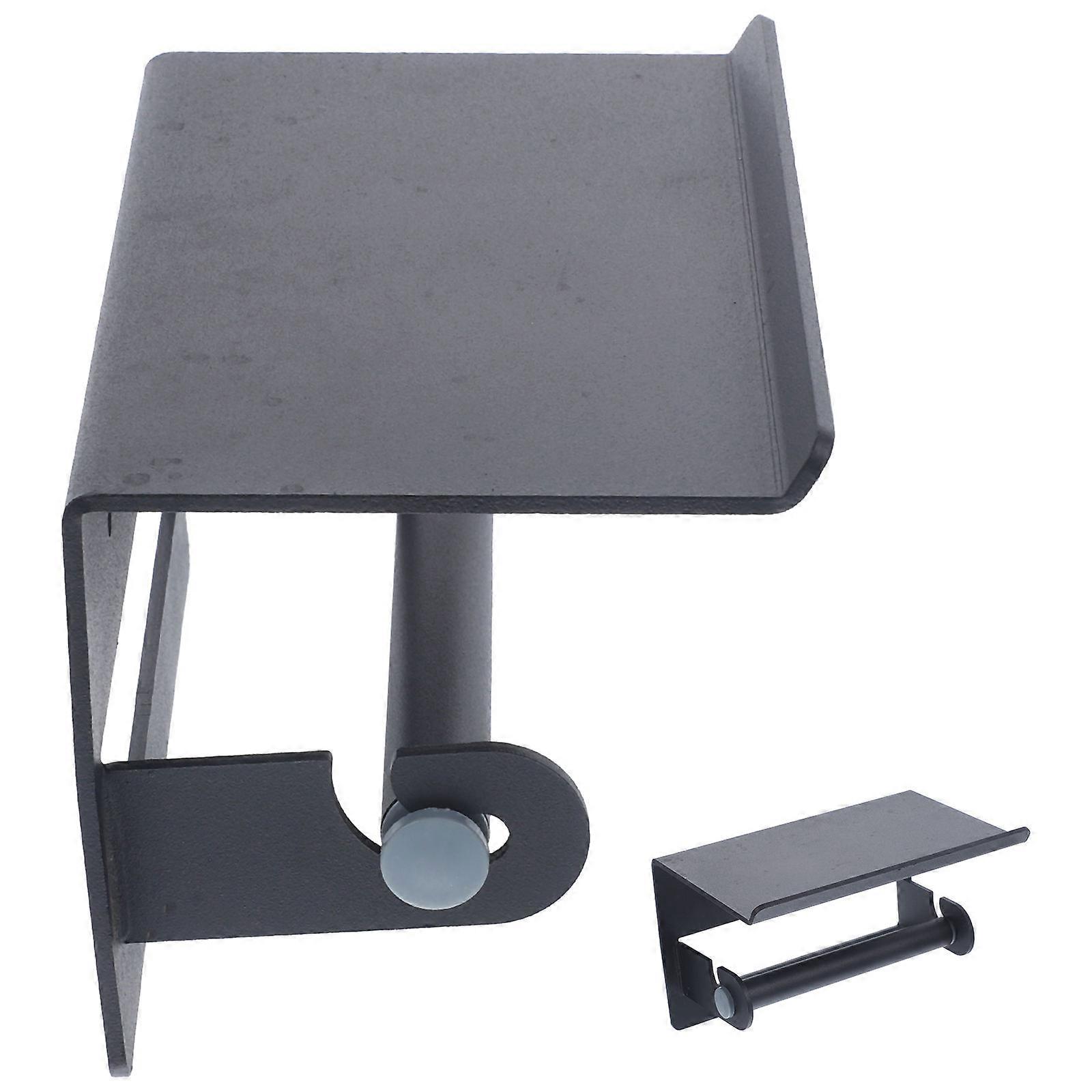 収納トイレットペーパーホルダーアルミ壁掛けキッチン用スムーズ16X10.5CMブラック丈夫1個