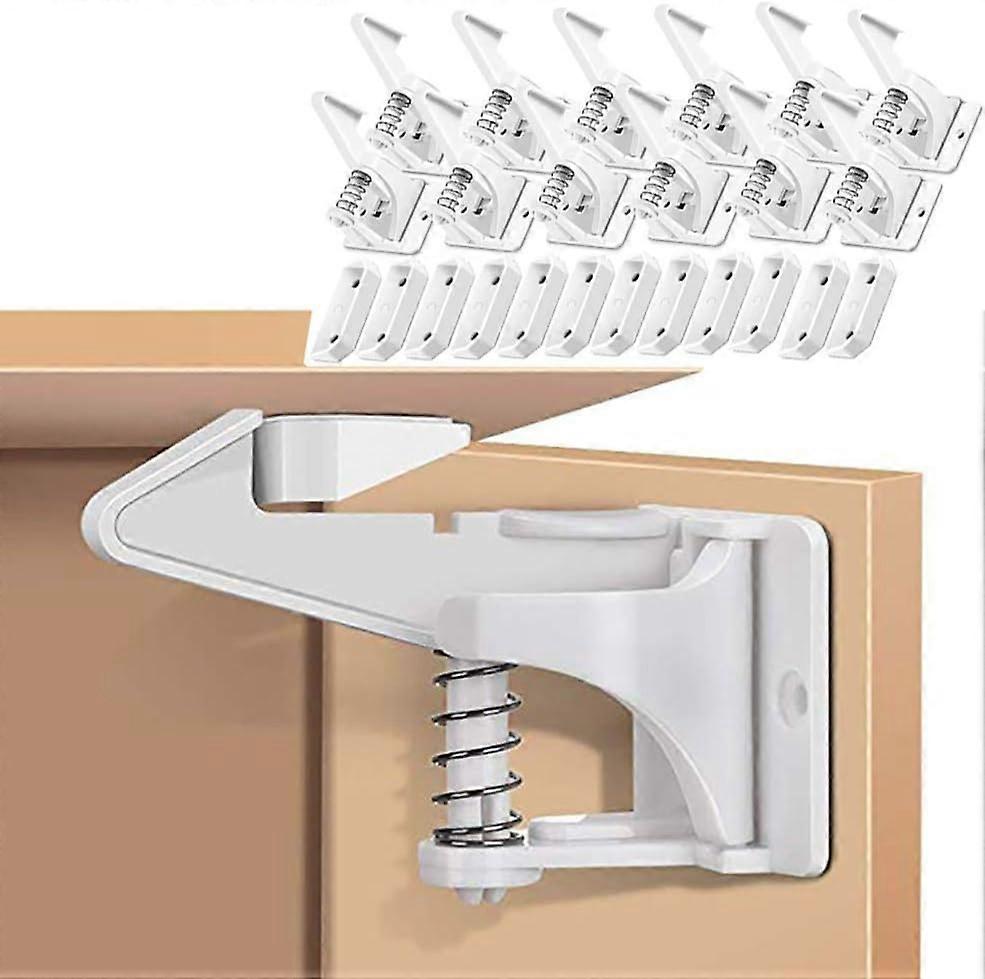 Childproof Cabinet Locks, 12 pcs (white)