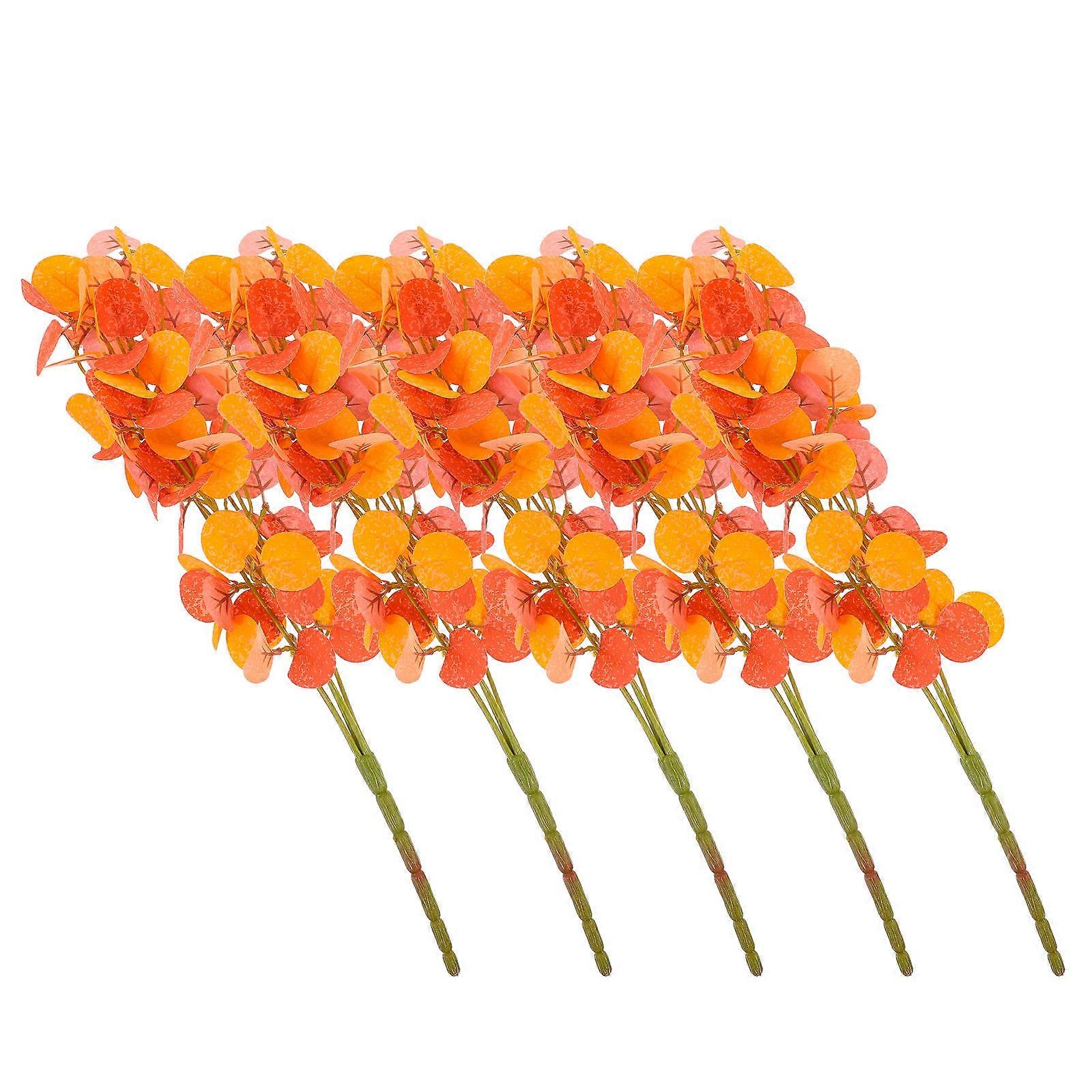 Artificial Eucalyptus Leaves Branches Fall Decoration Homeowners Fade-Resistant Materials 50.00X12.00X8.00CM 5Pcs