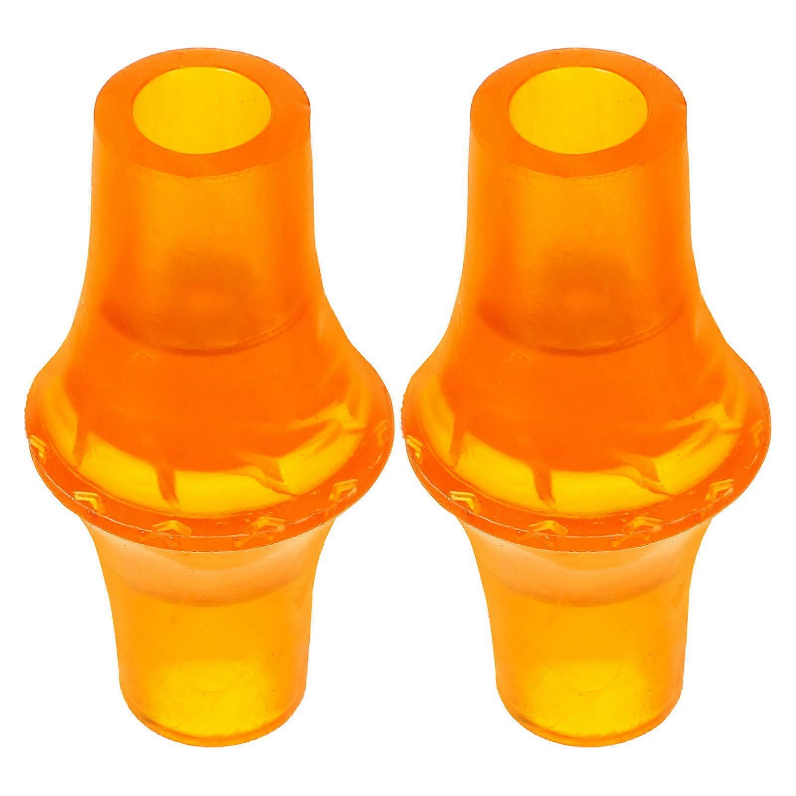 Non-Slip Crutch Feet Tip Cane Tips Replacements Walking Stick Outdoor Activities Orange 4Set