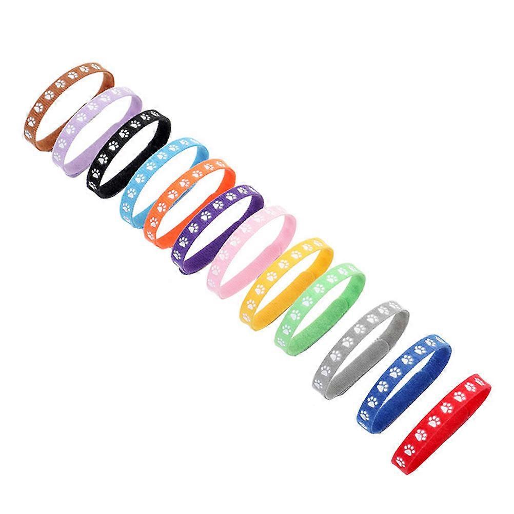 Pet Collar Decorative Cat Dog Accessory Breathable Durable 12Pcs