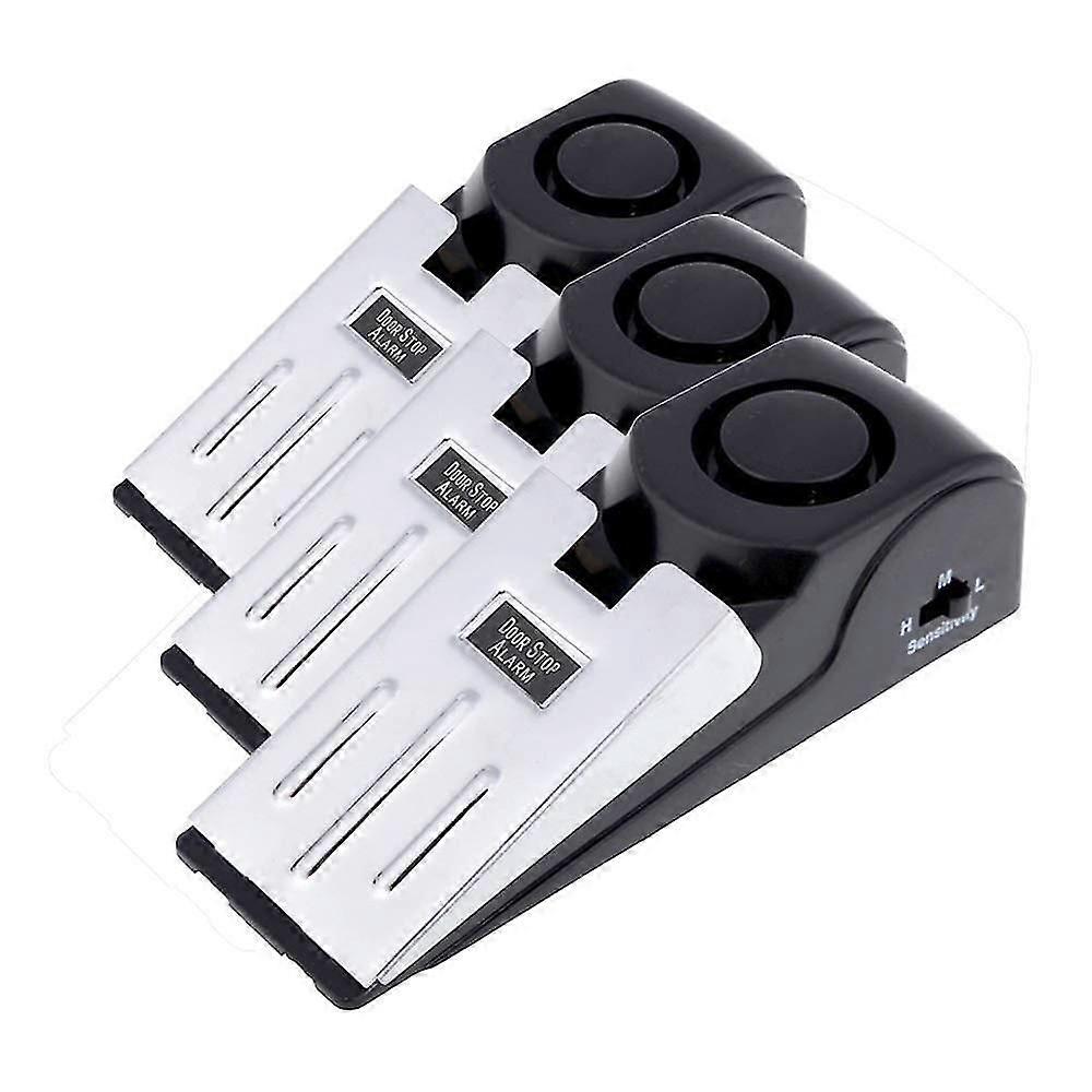 3 Pack Door Stop Alarm with Safety Wedge Travel Stop Home Security Alarm (3 Pack)
