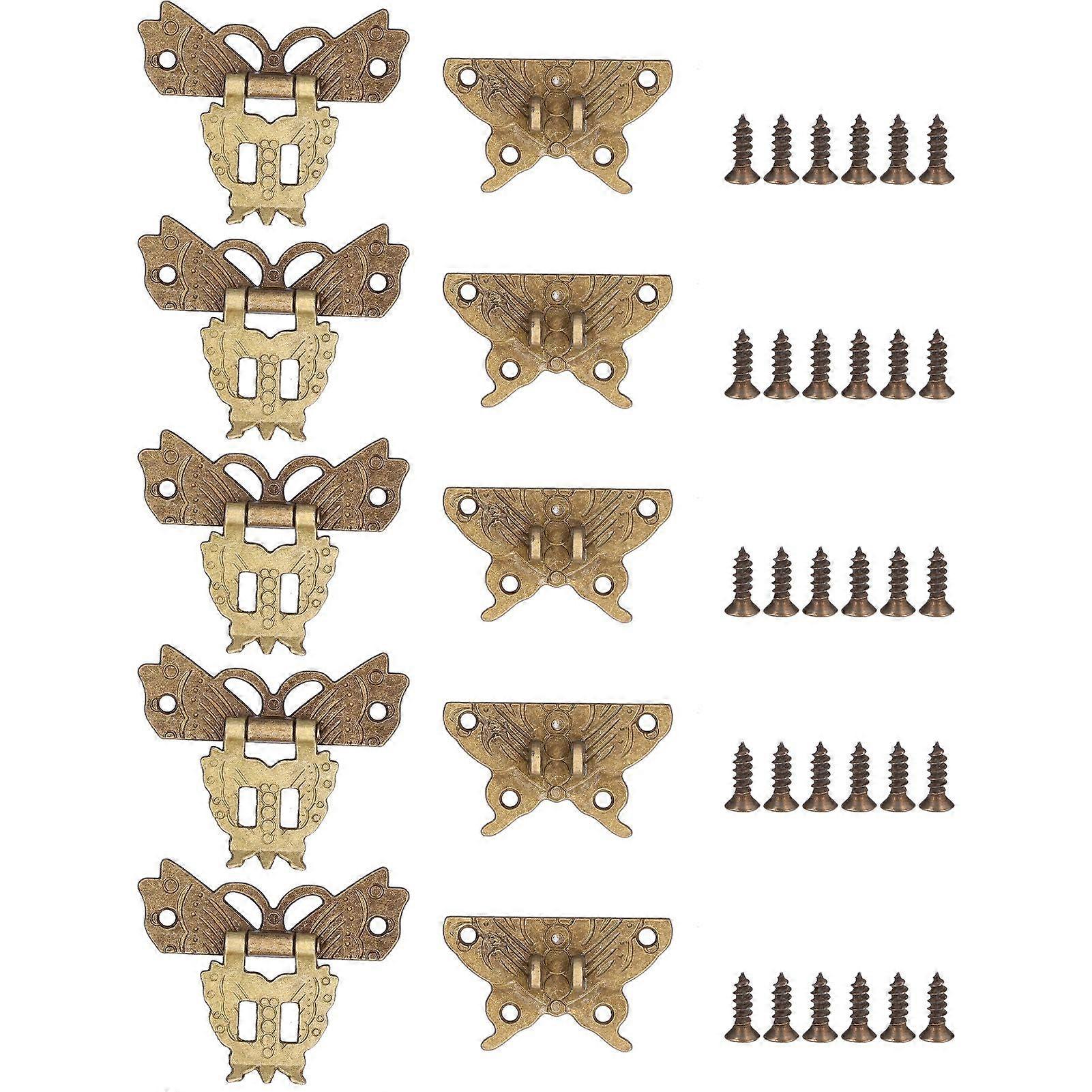 2025 Latest Model  5pcs Case Hasps Vintage Style Exquisite Pattern Decorative