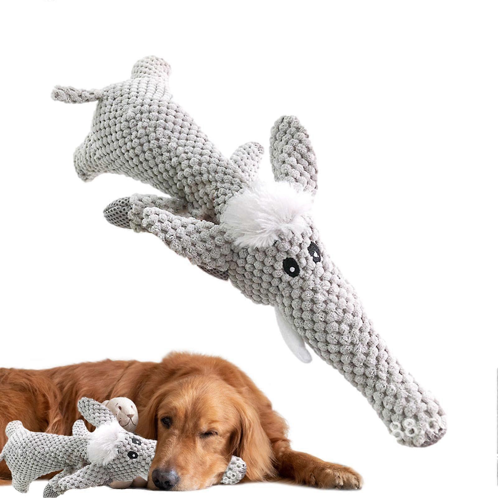 Dog Chew Toy, Squeaky Elephant Plush Toy for Puppies, Soft Dental Toy, Ideal for Playtime, 10 Inches, Durable Material