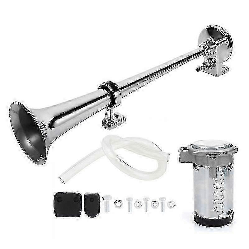 Compressor de buzina de ar de 17 polegadas 150DB 180W de tom duplo para caminhões, barcos e motocicletas - 24V