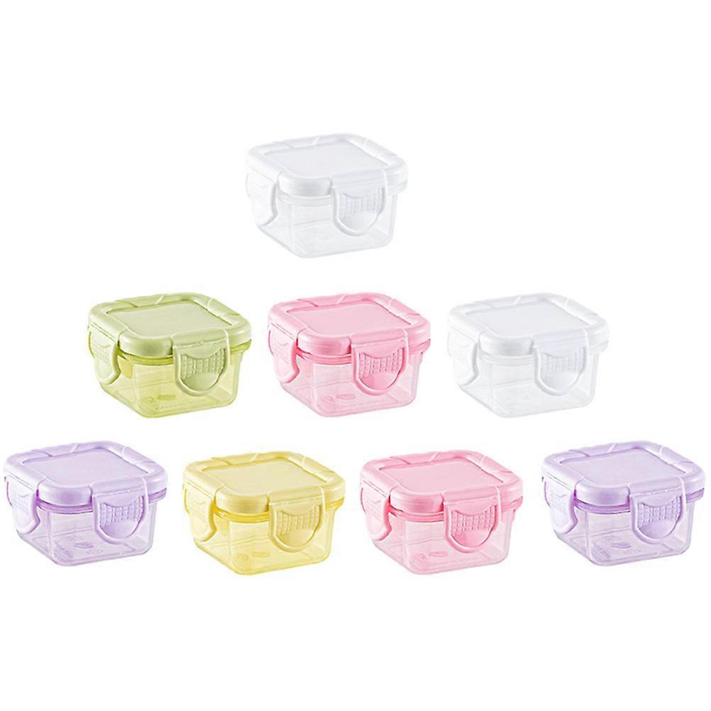 Picnic Seasoning Box Portable Dressing Containers For Lunch Assorted Color 8Pcs