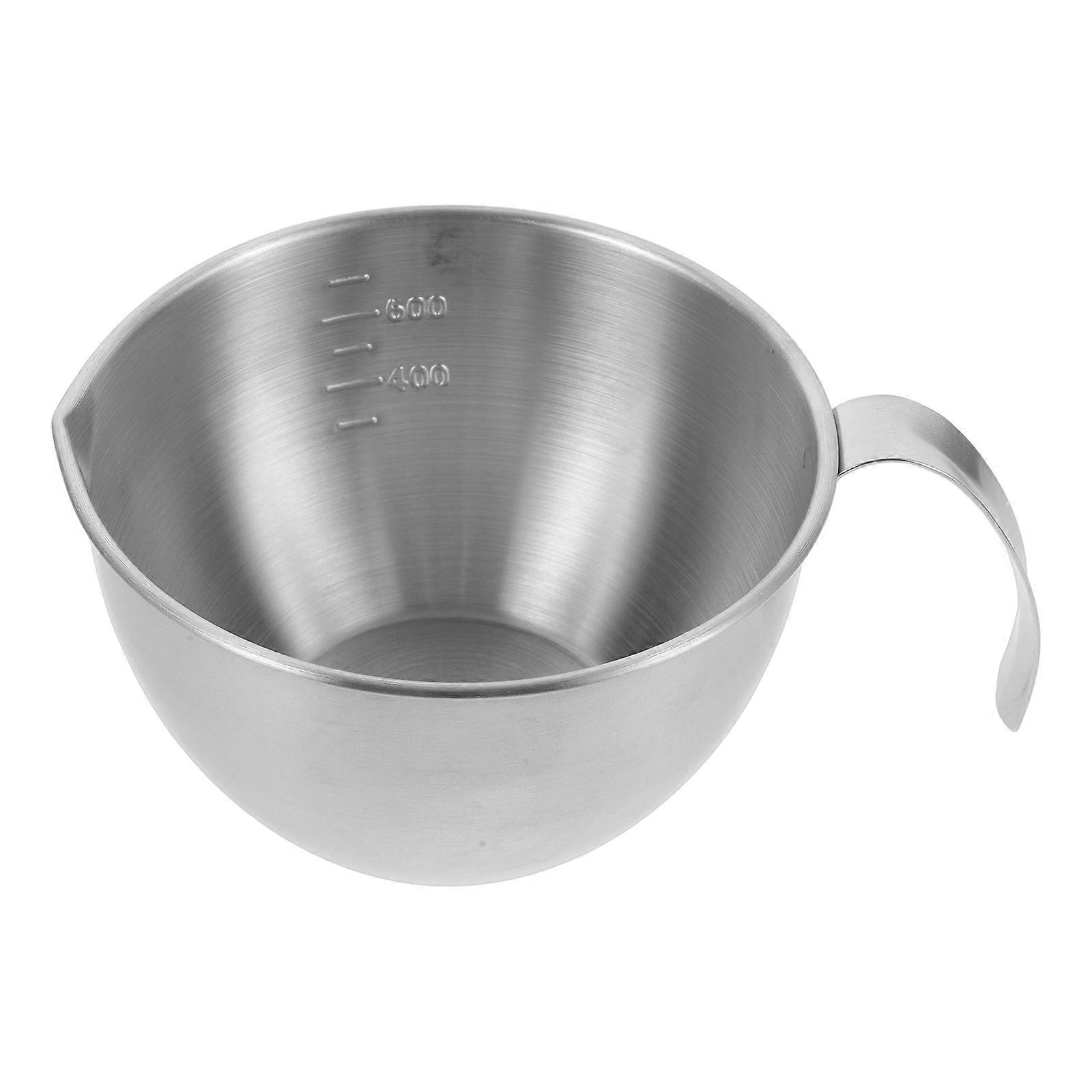 Stainless Steel Mixing Bowl with Handle   Deep Dough Kneading Bowl for Salad, Cooking and Food Prep with Measurement Scale
