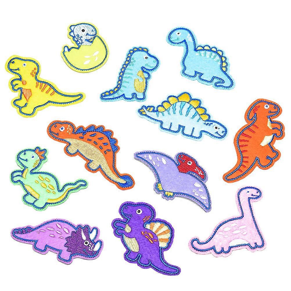 Fabric Patch Cute Dinosaur Patches Diy Projects Children Enthusiasts 12Pcs