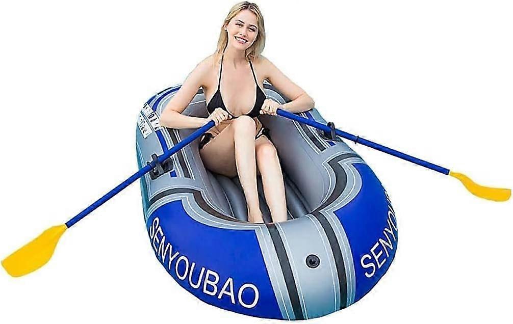 Inflatable Kayak Dinghy with Paddles and Air Pump for Outdoor Drift Fishing Travel Water Sports (Size: 155cm*104cm)
