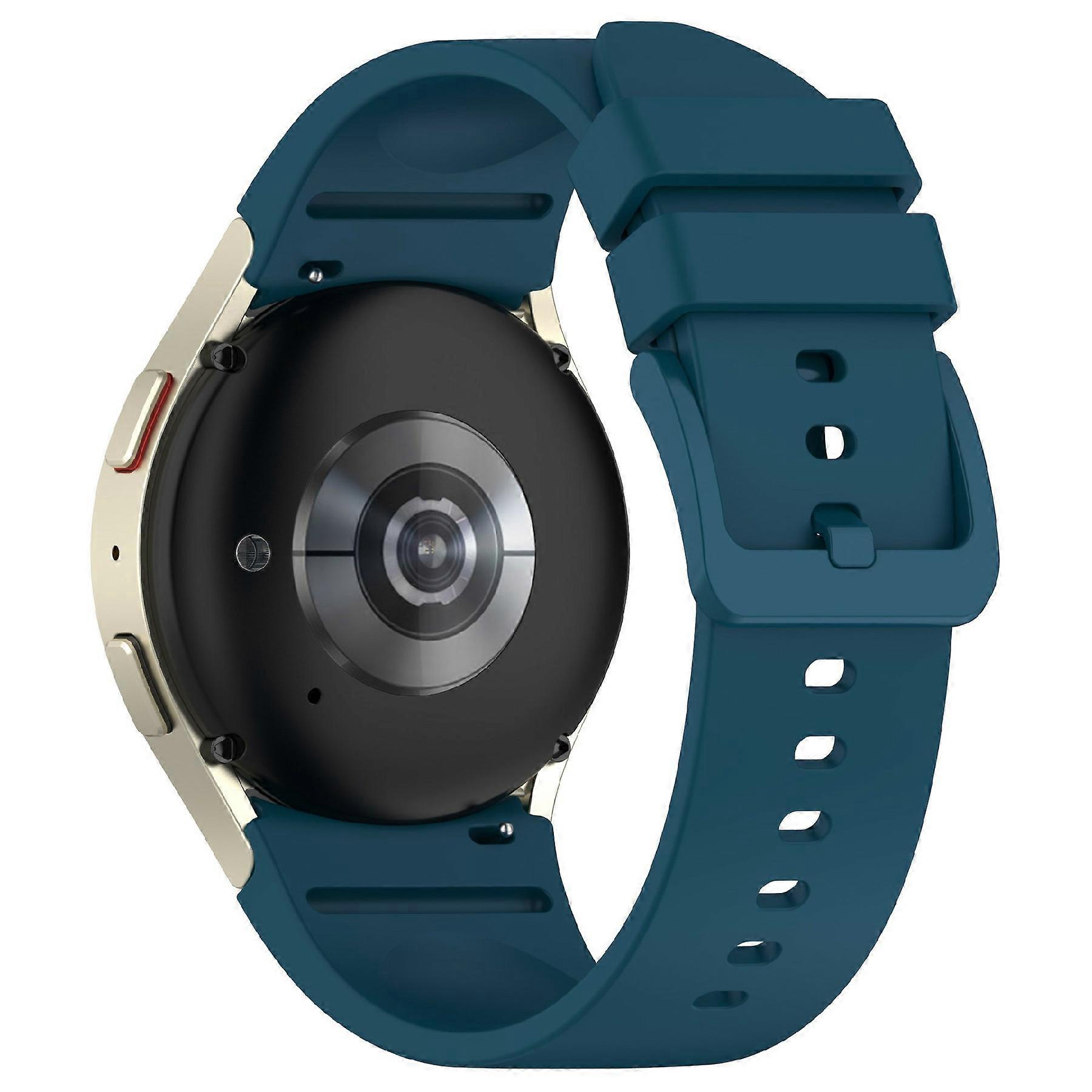 KALEBOL Silicone Watch Strap for Samsung Galaxy Watch7 / Watch FE 40mm / Watch6 / Watch 5 Wrist Band with Color Matched Buckle Dark Blue