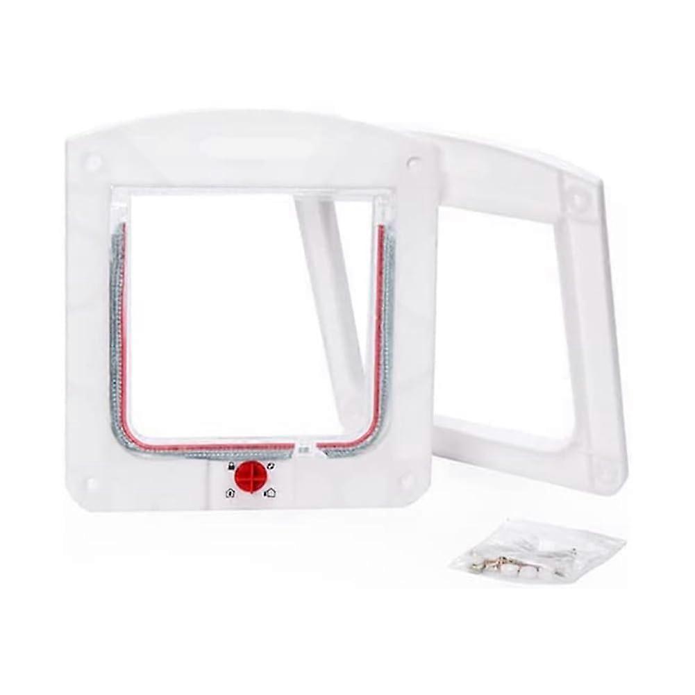 Cat Door with 4Way Lock for Pets, Comfortable and Safe Access for Pets, Cat Door for Your Home'