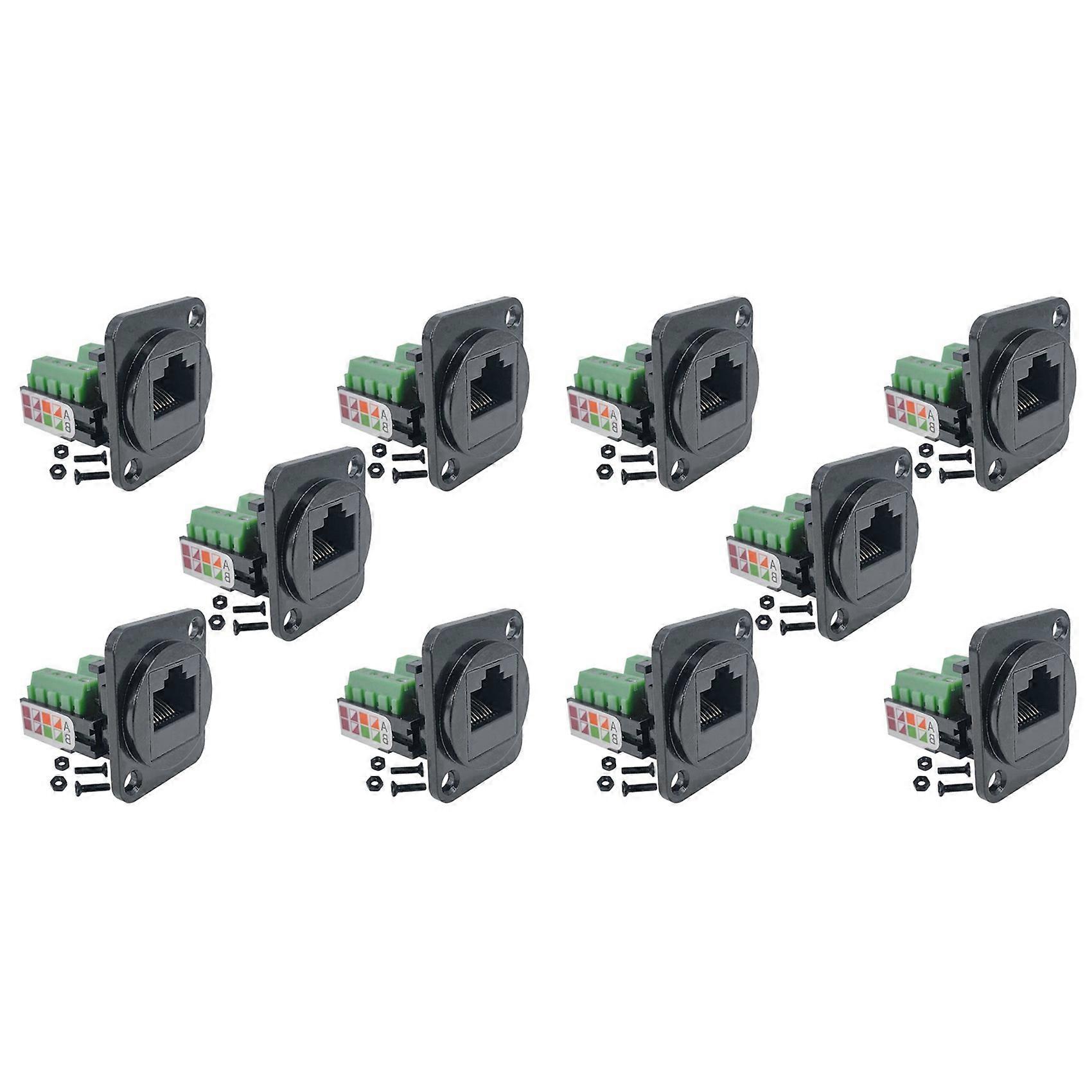 5PCS RJ45 Female Panel Mount Screw Terminal Adapter