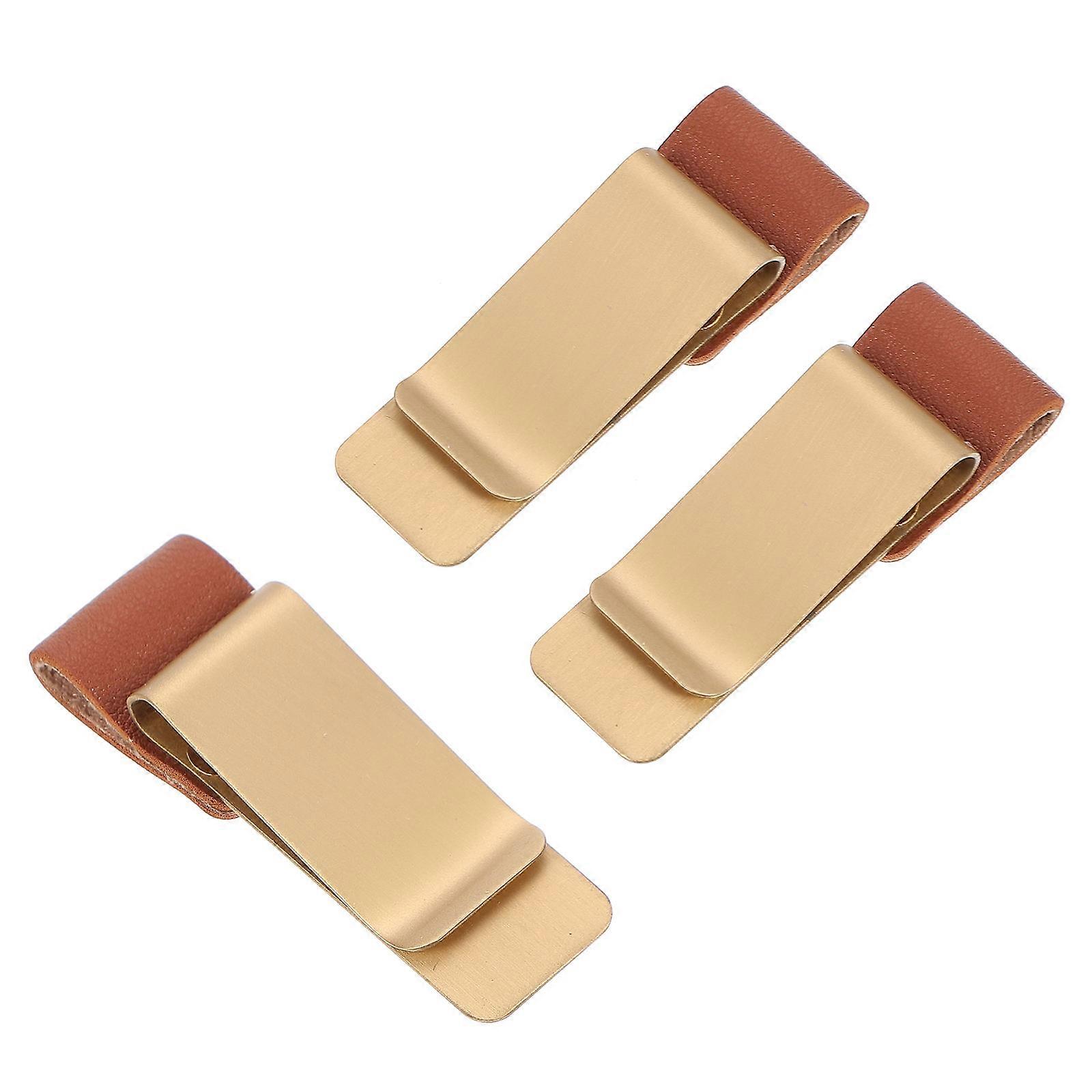 Golden Stainless Steel Paper Binder Clips for Storage and Organization 3 Pieces