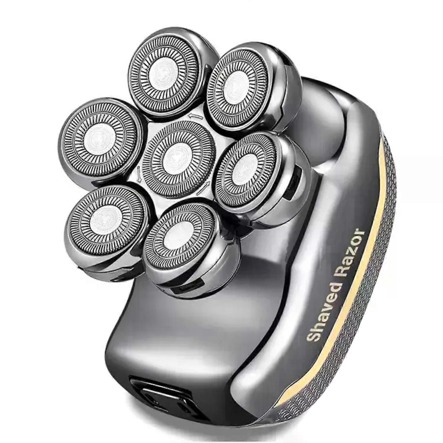 Tinsol Professional Men's Shaver Rechargeable Cordless Hair Shaving Razors Bald Hair Cutting Man 6 In 1 Wet Dry Beard Trimmer