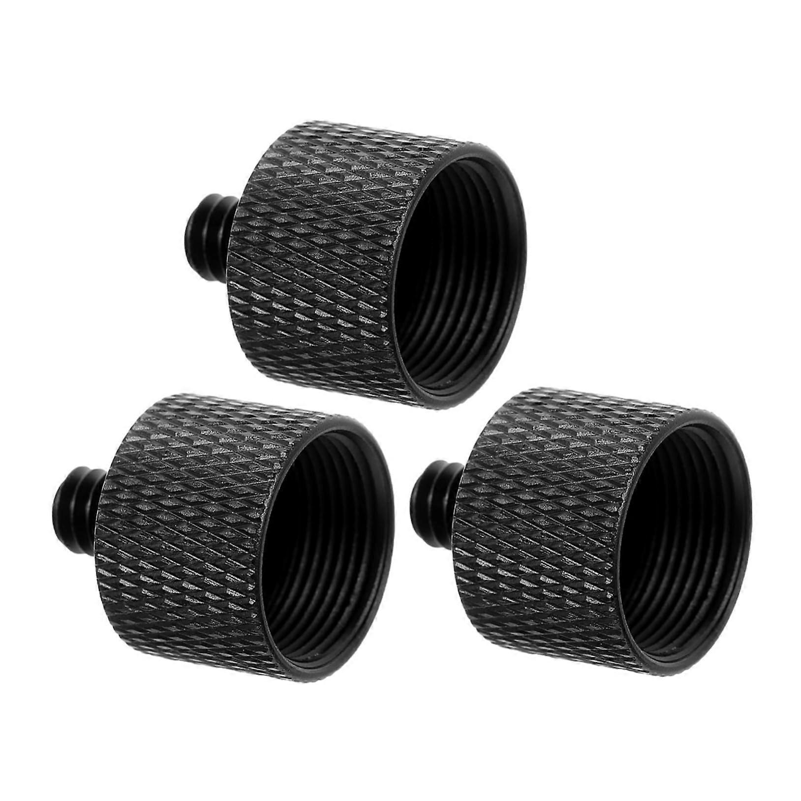 Slico Screw Tripod Thread Microphone Mount Camera Mount 5/8 to 1/4 Inch Adapter Black Pack of 3