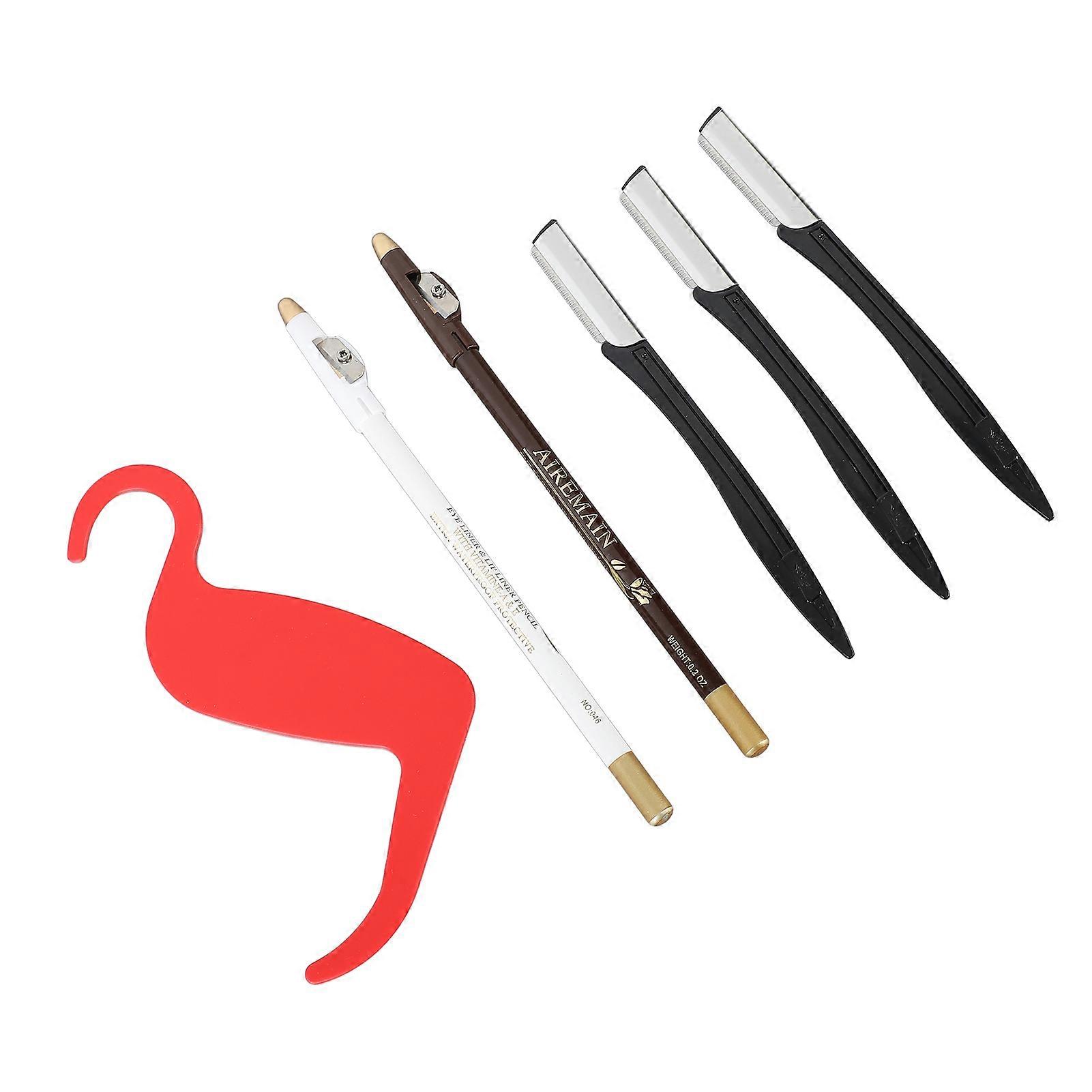 Beard Shaping Tool Kit Portable Professional Beard Guide Template with Eyebrow Razor