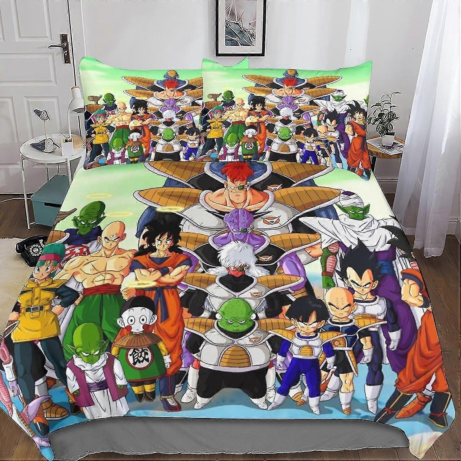 Anime Comforter Cover Set with Hidden Zipper Closure - Trendy Microfiber Bedding with 3D Print, 3-Piece Set with Pillowcases