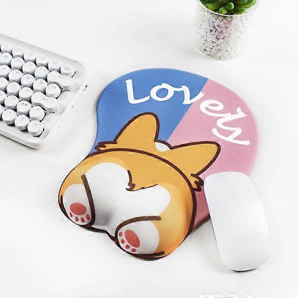 3D cartoon ergonomic mouse pad with gel wrist rest and padding (c