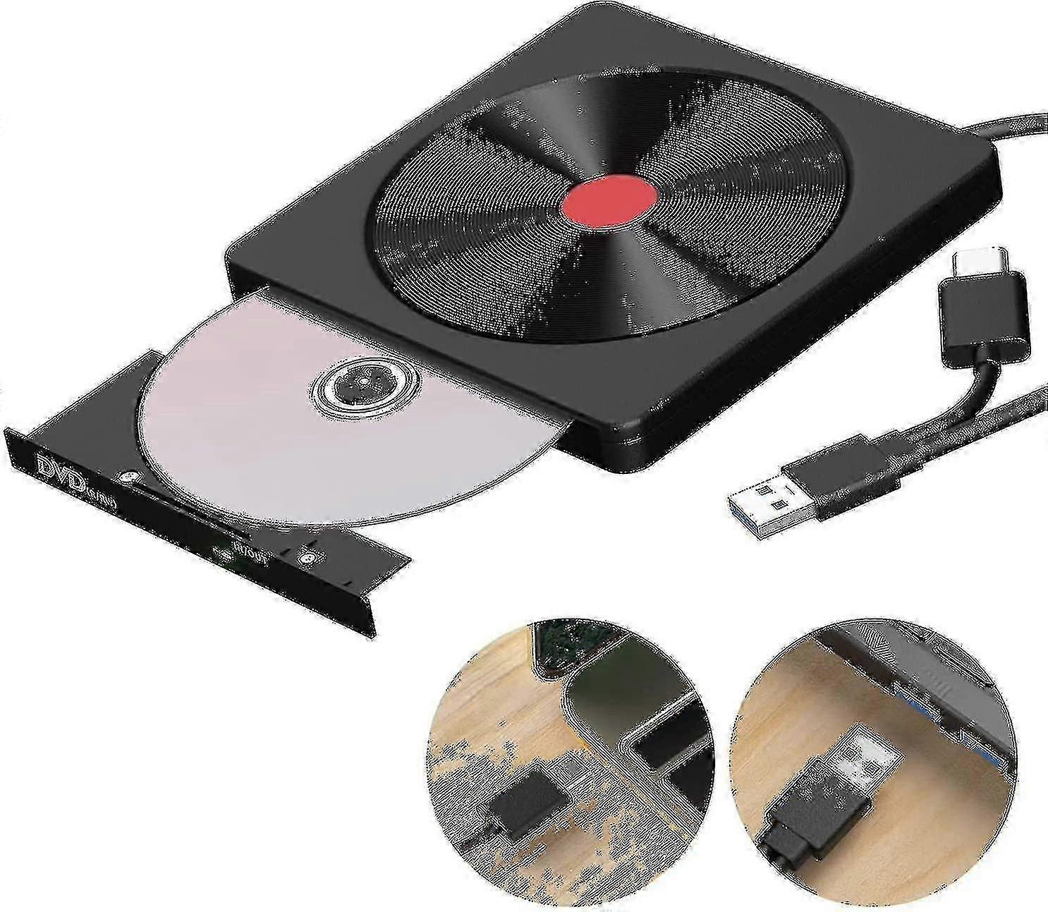 External Dvd Drive, Usb 3.0 Type C, External Cd Burner, Portable Recorder - High Speed Data Transfer